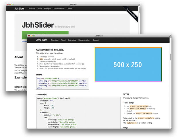 La documentation du slider